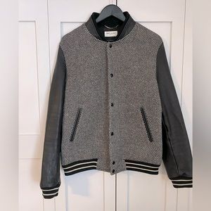Saint Laurent Wool and Leather Teddy Jacket